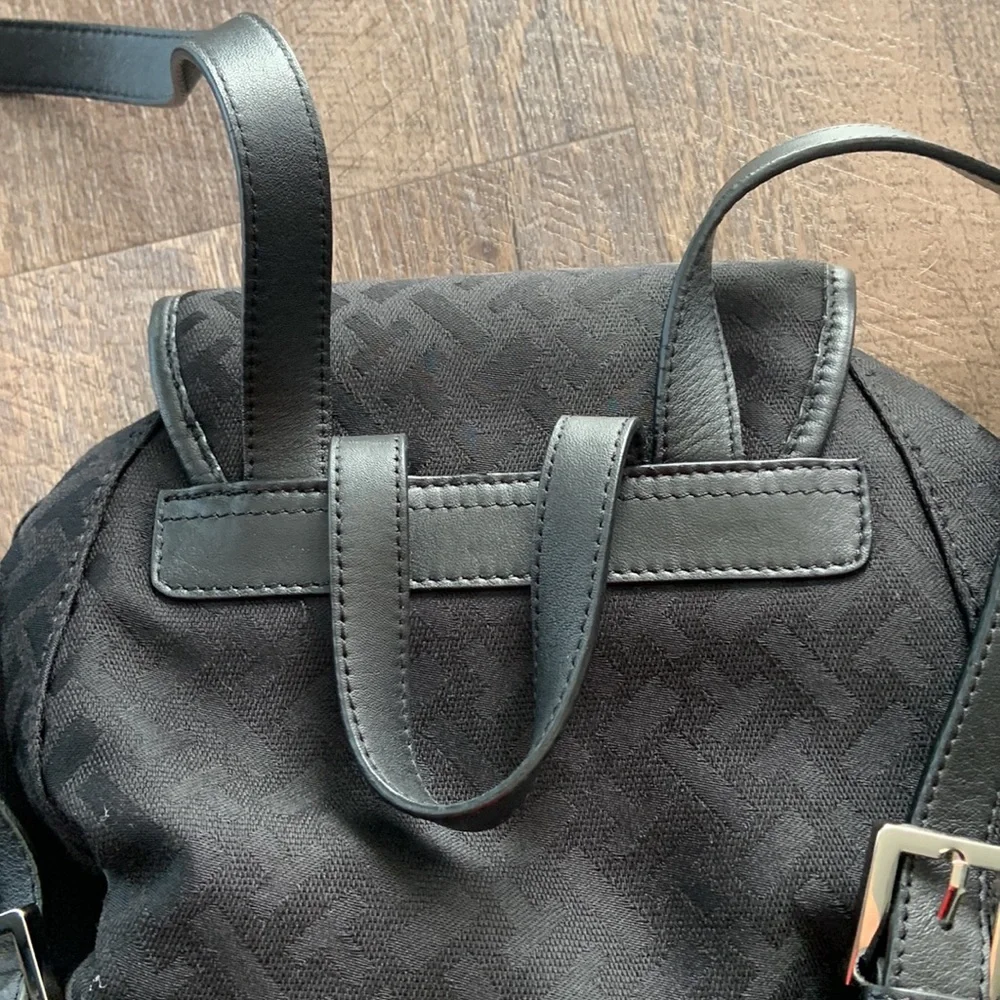 Talbots‎ Black Flap Close Small Backpack Bag Leather